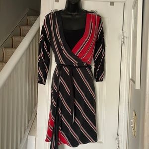 White House Black Market Silk Striped Dress